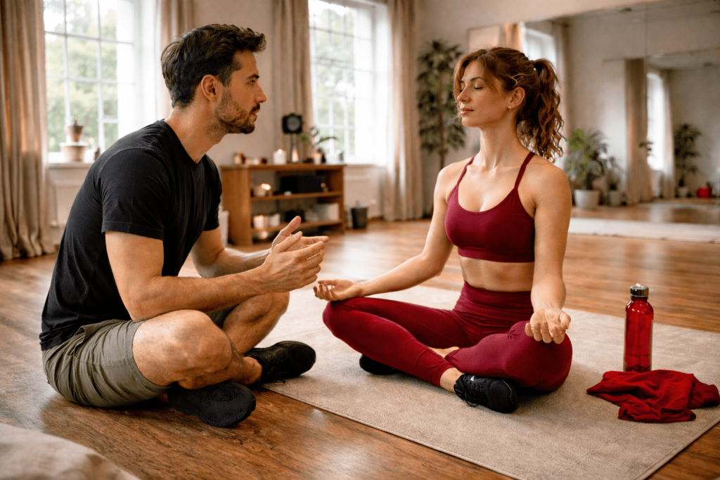 Coaching individuel de danse chez Urban Casino, avec un couple accompagné par le coach pour travailler la présence, la connexion, les appuis et la qualité du mouvement.